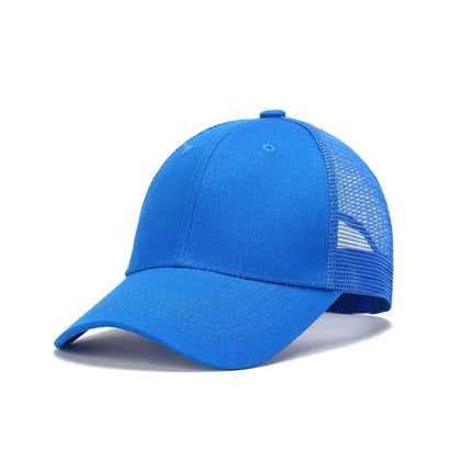Amazon Cross-Border Pure Cotton Mesh Cap with Logo, Six-Panel Promotional Cap with Custom Printing, Travel Cap with Embroidery, Sunshade and Sun Protection Cap