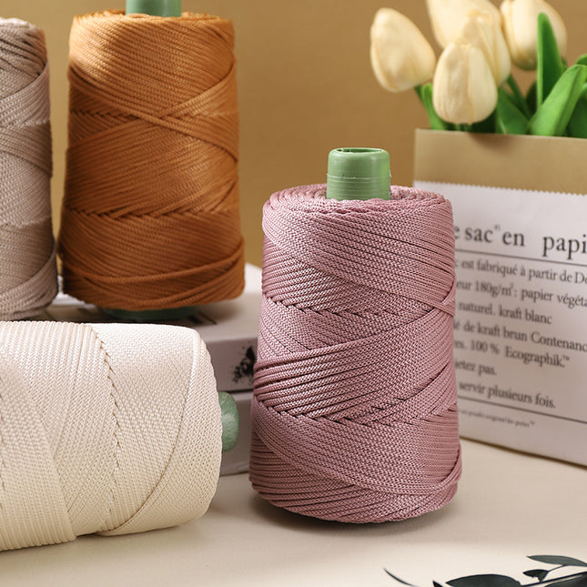 Lightweight Ice Silk Thread for Weaving Hats, Ice Linen Thread for Hand Knitting DIY Crochet Bags, Cushions, Blankets, Hollow Shiny Thick Yarn