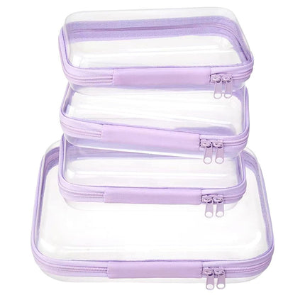 2024 Amazon PET Travel Storage Bag suit Wash Cosmetics Storage Home Zipper Toy Hard Plastic