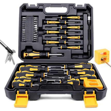 Cross-Border Customizable 118-Piece Manual Screwdriver Bit Set with Demagnetizer, Available in Red, Blue, and Green with Plastic Holder