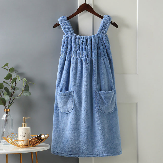 Cross-Border Fashion New Wearable Coral Velvet Suspender Dress Women's Full-Body Sleeveless Bathrobe Absorbent Bathing Skin-Friendly Bath Towel