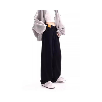 Women's Straight-Leg Loose Jeans 2025 New High-Waisted Slimming Petite Wide-Leg Floor-Length Pants
