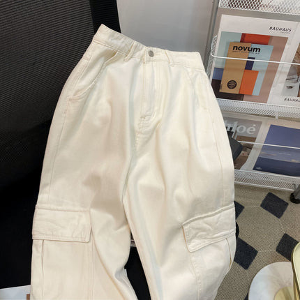 Commuter Outfit Mop Pants High Waist Work Jeans Fresh Women's Wear Slimming 2025 New Straight Leg Pants Slim Fit