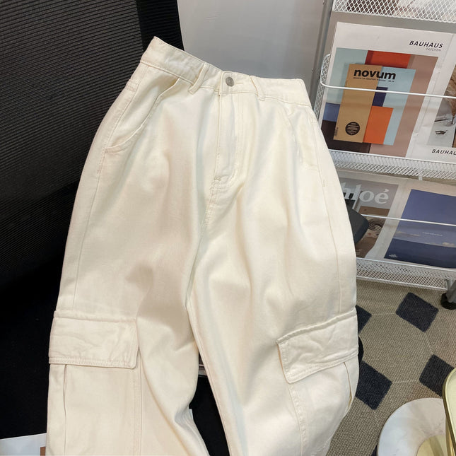 Commuter Outfit Mop Pants High Waist Work Jeans Fresh Women's Wear Slimming 2025 New Straight Leg Pants Slim Fit