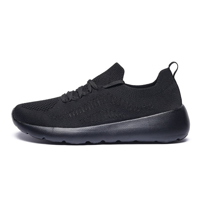 2025 Spring Lace-Up Lightweight Cushioning Running Shoes for Men and Women, Cross-Border Large Size Flyknit Casual Sports Shoes, Dropshipping Available