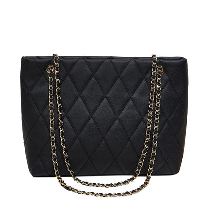 Lingge Casual Tote Bag New Retro Western Style Chain Bag Shoulder Bag Underarm Bag Simple Fashion Crossbody Bag Women's Bag