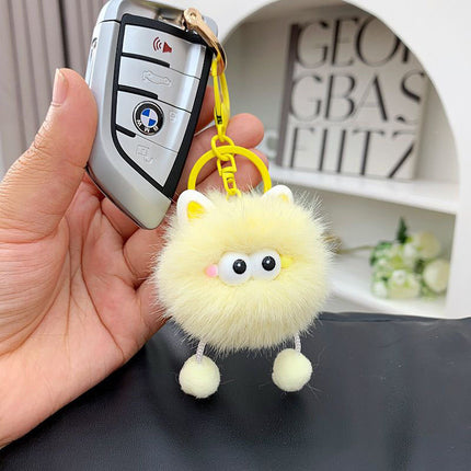 Little Ear Elf Keychain Plush Coal Ball Pendant Cute Ins School Bag Car Couple Pendant Gift Cute