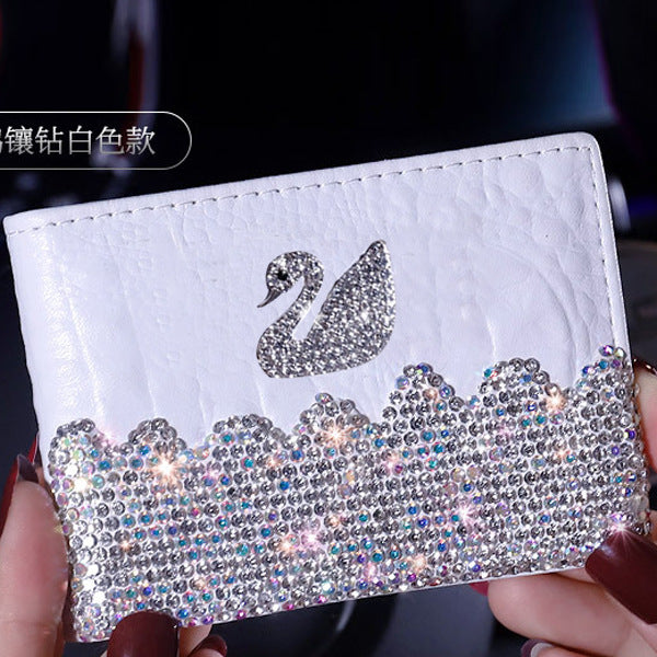 Car driving license bag women's handmade diamond-embedded fashion light Luxury Card Holder portable driving license driving license cover
