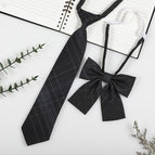 Versatile black plaid (tie + collar flower)