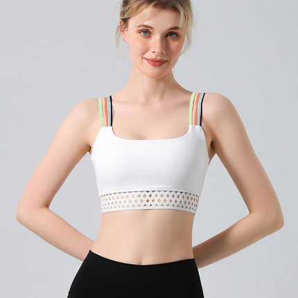 Europe and the United States cross-border foreign trade fashion hollow vest yoga clothing suit women's sports bra gathered fitness underwear bra