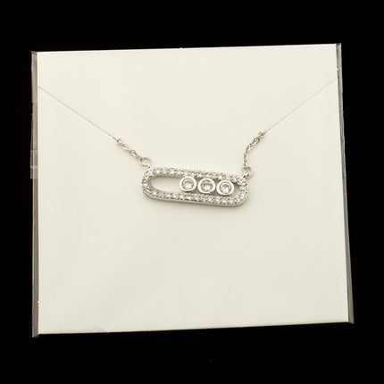 Factory direct Korean creative simple charming zircon two-color necklace jewelry Joker three-color optional