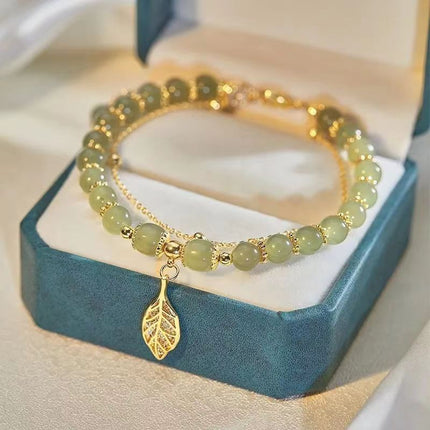 Imitation Hetian Yu bracelet female ins niche design non-fading retro light luxury temperament bracelet girlfriends gift Bai match