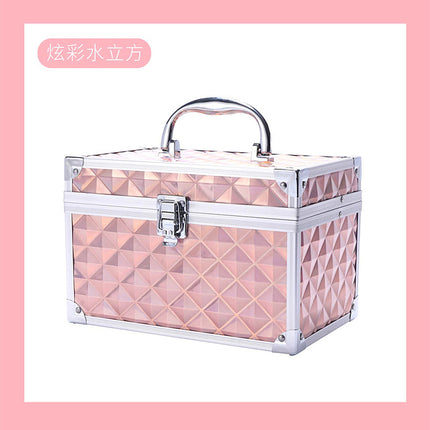 Professional ear picking and foot washing KTV practical toolbox single open double-layer cosmetic case with mirror beauty eyelash storage box