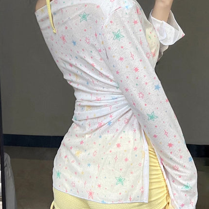 2025 New Split Swimsuit Women's Bikini Three-Piece Cover-Up Long-Sleeved Sun Protection Seaside Resort Hot Spring Pure Desire