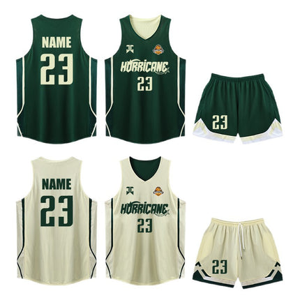 Double-Sided Basketball Uniform Suit Men's Printed Number Game Team Uniform Reversible American Jersey Adult Sports Training Uniform Vest