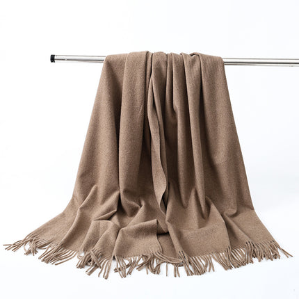 Wool Scarf Shawl High-End Versatile Cashmere Scarf Women's Winter 2025 New Men's Solid Color Scarf Wholesale