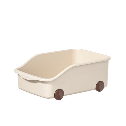 Cross-border Kitchen Storage Box Cabinet Desktop Storage Plastic Cabinet with Pulley Pot Lid Seasoning Storage Rack Amazon