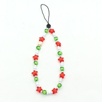 Online popular anti-lost mobile phone chain rainbow mobile phone chain same enamel beads DIY mobile phone lanyard factory direct sales