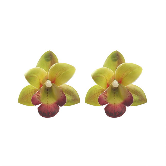 European and American Exaggerated Jewelry Butterfly Orchid Multi-Layer Earrings Earring Stylish Large Flower Summer Vacation Cross-Border Supply