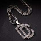 Silver Small DC Pendant +3mm Cuban Chain