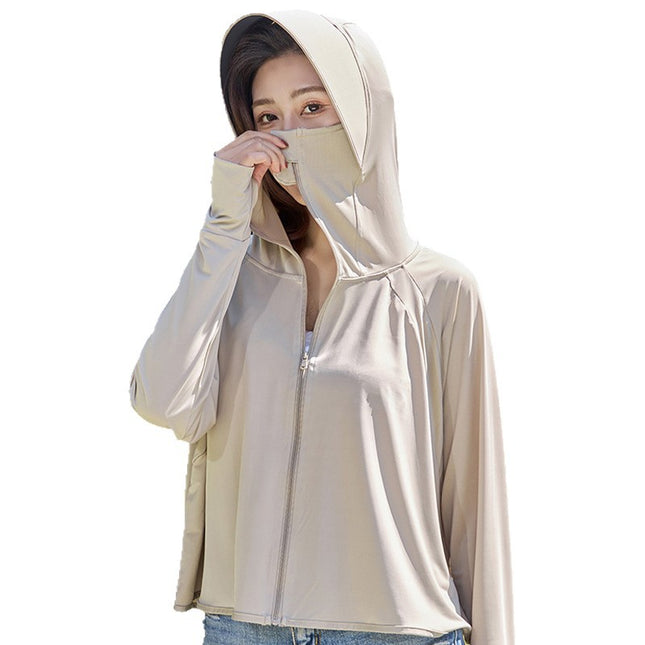 Upf50+ Ice Silk Vinyl Brim Sun Protection Clothing Women's 2025 New Anti-Uv Cycling Sun Protection Clothing Sun Protection Clothing