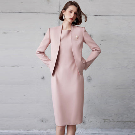 AD Unique Beautiful Small Suit Autumn 2024 New Formal Occasion Professional Suit Dress Collarless Suit Jacket OL