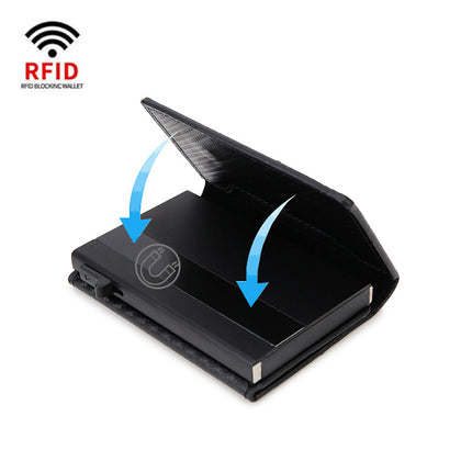 Amazon AirTag wallet carbon fiber magnetic card bag European and American men's wallet RFID Multi-card Men's wallet