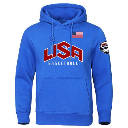 Usa Basketballer Printed Sports Sweatshirt Men Warm Full Sleeve