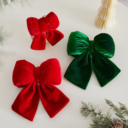 Christmas Tree Decoration Home Gold Velvet Bow Large Pendant Photo Atmosphere Props Atmosphere Flocking Bow