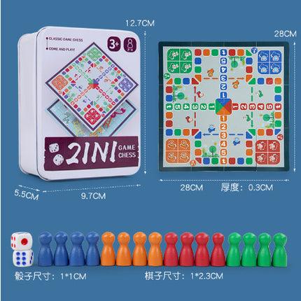 Wooden Children's Educational Nine-in-One Multifunctional Game Chess Checkers Flying Chess Gobang Colosseum Chess Toy