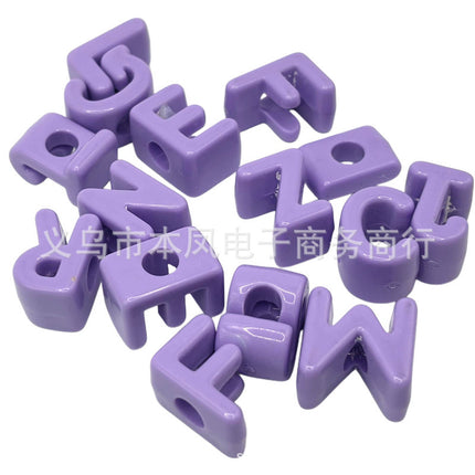 Acrylic Solid Color Shoe Buckle DIY Large Hole Letter Beads String Loose Bead Pen Car Pendant Mobile Phone Chain Bag Chain Jewelry Accessories