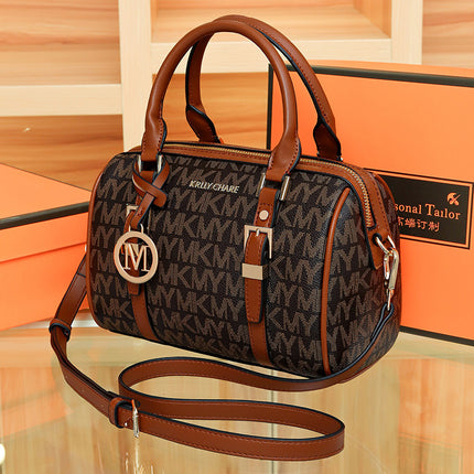 High Quality New Women Bag Fashion Letter Print Shoulder Handbag Large Capacity Fashionable Boston Pillow Bag