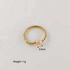 ①champagne freshwater beads-ring no. 8