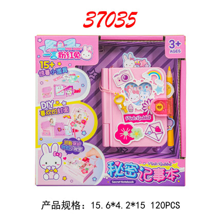 One-word pink rabbit kitchen refrigerator cake dessert shop girl simulation play house toys wholesale mini notebook