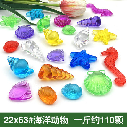Crystal Children's Diamond Dolphin plastic gem colorful princess play house game archaeological digging gem game toy