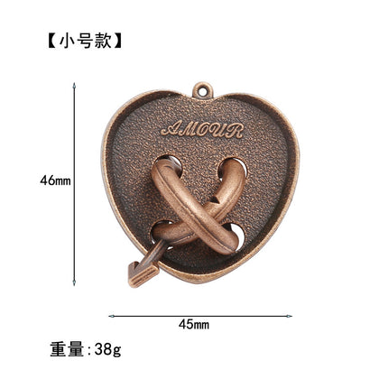 [Small size] zinc alloy unlock Kong Ming lock magic alloy educational toys nine-chain intelligence unlock ring buckle