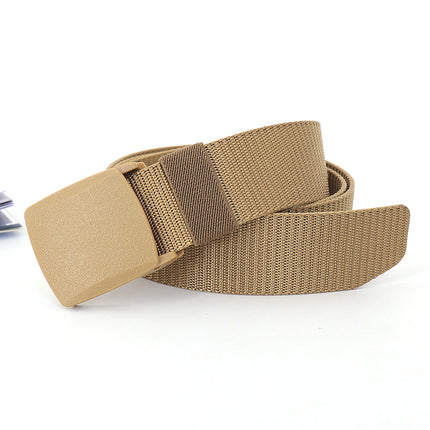 Security check camouflage nylon belt men's tactical belt women's automatic buckle pants belt woven cross-border wholesale