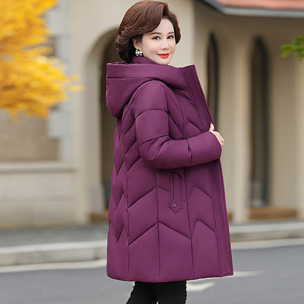 Grandma's Winter down Jacket, Mid-Length Thickeneded Winter Jacket for the Elderly, New Mother's Jacket for Grandma