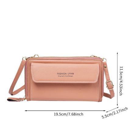 2025 Women's Long Wallet Korean Style Double Zipper Large Capacity Crossbody Bag Women's Fashion Versatile Mobile Phone Bag Women's Wholesale