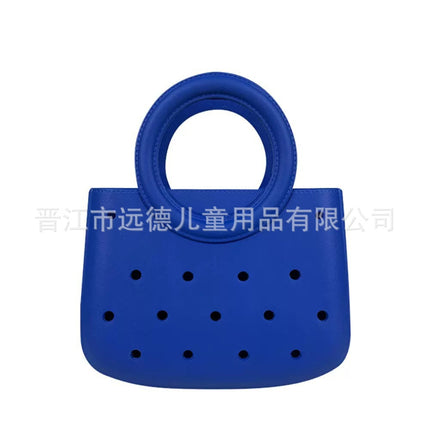 The Latest Popular Eva Pure Color DIY Hole Bag Waterproof Cosmetics Bag Vegetable Basket Beach Bag Fashionable Cut Out Travel