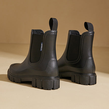 UYirain women's new elastic rain boots mid-tube boots rain boots Chelsea water boots waterproof non-slip cross-border out