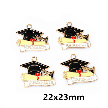 Cross-Border Fashion New Doctor's Hat Graduation Season Keychain Hanging Set Decoration Creative Alloy Oil Dripping Graduation Gift
