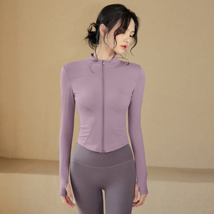 Fitness Clothing, Sports Running Suit, Long-Sleeved Jacket, Spring New Style, Pilates Training Yoga Clothing, Women's Quick-Drying Tops