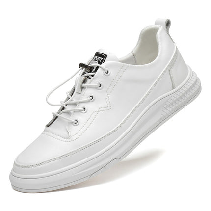Summer Height Increasing Men's Shoes Small White Shoes Casual Shoes Top Layer Cowhide Fashionable Board Shoes 5cm Men's Invisible Height Increasing Shoes
