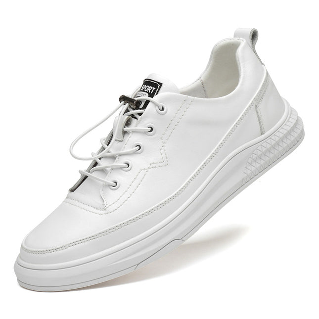 Summer Height Increasing Men's Shoes Small White Shoes Casual Shoes Top Layer Cowhide Fashionable Board Shoes 5cm Men's Invisible Height Increasing Shoes