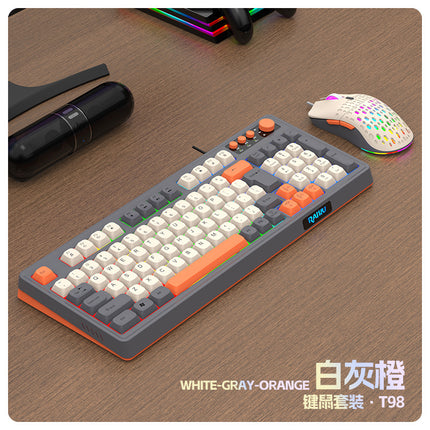 RAIKU Lei Kui K98/T98 customized game keyboard and mouse suit three-color wired luminous desktop 98 keys