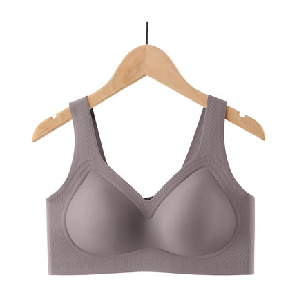 Seamless Large Size Intimates for Women with Extra Fat and Enlarged 100kg Large Breasts Showing Small Anti-Sagging Comfortable Push-Up Bra Without Steel Rings