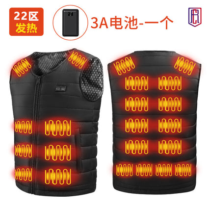 Winter Cross-border Intelligent Heating V-collar Base Vest Graphene Whole Body Constant Temperature Electric Heating Warm Heating Vest