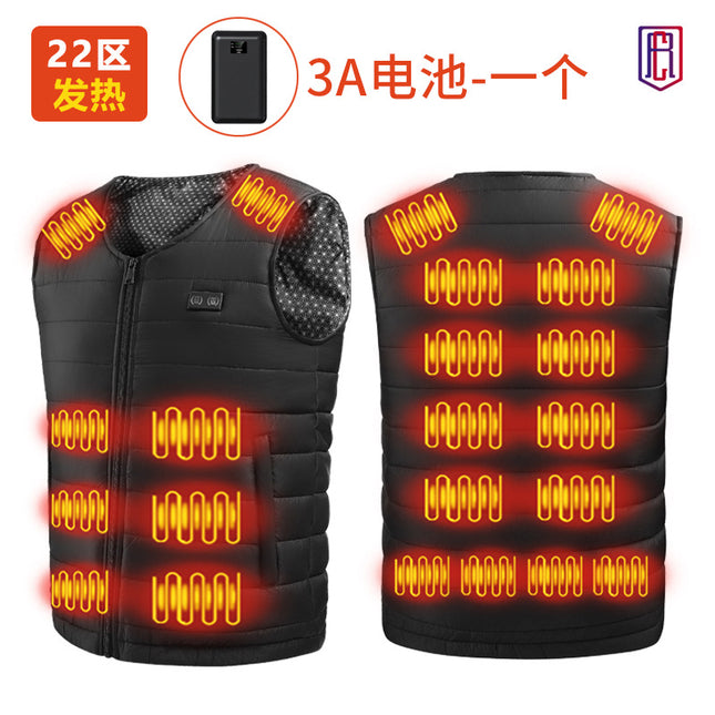 Winter Cross-border Intelligent Heating V-collar Base Vest Graphene Whole Body Constant Temperature Electric Heating Warm Heating Vest