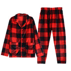 Red and Black Check Button Set / M